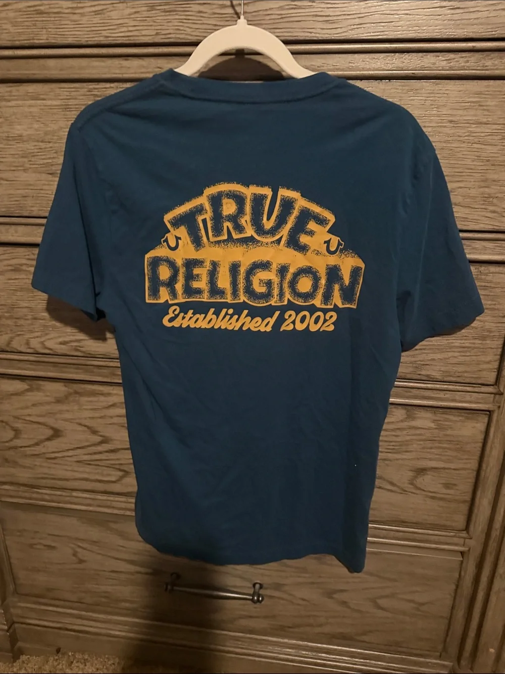 True Religion Navy Tee with Gold Logo